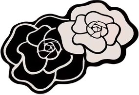 Черно-бял килим за баня 60x100 cm Bungari Rose – Foutastic