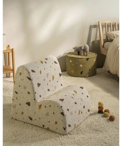 Бял детски стол от букле и шенил Terrazzo Cloud – Wigiwama