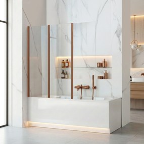 Параван подвижен за вана Rea Agat-3 120 Brush Copper