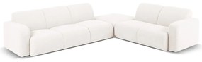 Бял ъглов диван от плат букле (десен ъгъл) Molino - Micadoni Home
