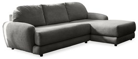 Сив ъглов разтегателен диван (десен ъгъл) с подложка за крака Comfy Claude - Miuform