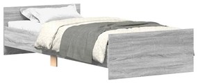 835944 vidaXL Рамка за легло, сив сонома, 90x190 см, инженерно дърво