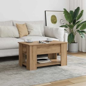 856929 vidaXL Маса за кафе, дъб артизан, 79x49x41 см, инженерно дърво