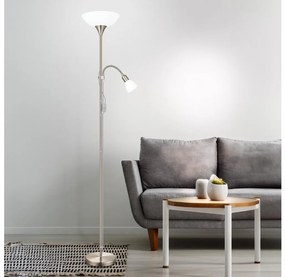 EGLO 82842 - Подова лампа UP 2, 1xE27/60W + 1xE14/25W, хром