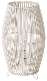 Бяла бамбукова настолна лампа с бамбуков абажур (височина 29 см) - Casa Selección