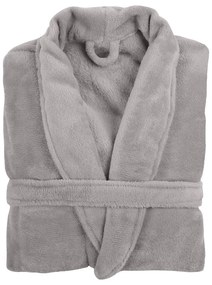 Светлосив плюшен халат за баня , L/XL Cozy - Tiseco Home Studio