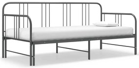 324754 vidaXL Рамка за легло, разтегателен диван, сива, метал, 90x200 см