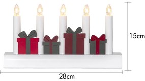 Червено-бяла коледна светлинна украса за контакт Julia – Star Trading