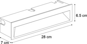 Комплект от 6 модерни вградени стенни лампи черни 28 см вкл. LED IP65 - Mert