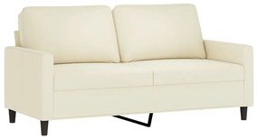 359207 vidaXL 2-местен диван, кремава, 140 см, кадифе