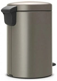 Кош за боклук с педал Brabantia NewIcon 649027, 12 л, Плавно затваряне, Противоплъзгаща основа, Сив