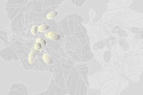 Тапет – Абстрактни шишарки в сиво изпълнение