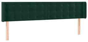 3119265 vidaXL Горна табла за легло, тъмнозелена, 183x16x78/88 см, кадифе