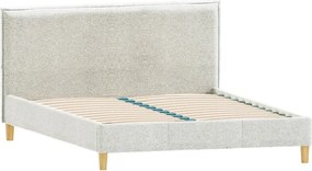 Бежово двойно легло 180x200 cm тапицирано с включена подматрачна рамка Tina – Ropez