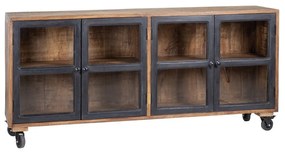 Витрина от масивно манго в естествен цвят 160x71 cm – Ixia