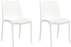 364734 vidaXL Градински столове, 2 бр, бели, 50x46x80 см, полипропилен