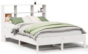 3322874 vidaXL Легло с етажерка за книги, без матрак, 120x200 см, бор масив