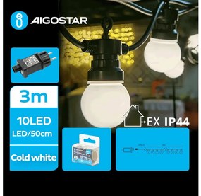 Aigostar - LED Екстериорни декоративни лампички 10xLED/3m IP44 студено бял