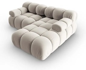 Бежов кадифен модулен ъглов диван (десен ъгъл) Bellis – Micadoni