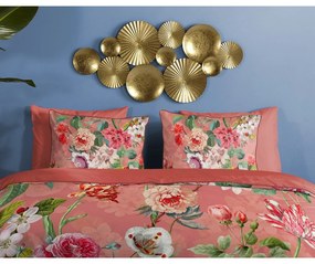 Оранжево двойно удължено спално бельо от памучен сатен 240x220 cm Amalia – Descanso