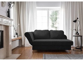 Антрацитен шезлонг от рипсено кадифе (ляв ъгъл) Chic Charlotte – Miuform