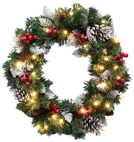 LED коледен венец 35xLED/3xAA 8 режима Ø 45 см IP44 топло бяло