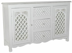 Бюфет DKD Home Decor   Бял Дърво манго Огледало 122 x 39 x 77 cm