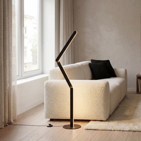 Дизайнерска подова лампа черна, включва LED с 3-степенно димиране - Gate