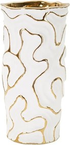 Бяла/златиста керамична ваза (височина 25 cm) Adore – Mauro Ferretti
