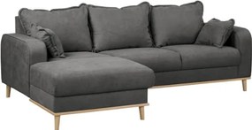 Тъмносив ъглов диван (ляв ъгъл) Beata - Ropez