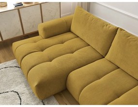 Сгъваем/с място за съхранение ъглов диван в цвят горчица (ляв ъгъл) Fuji – Bobochic Paris