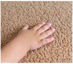 Кафяв детски пуф от плат букле Moouv – Artie