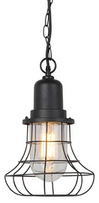 Рустикална висяща лампа за външен монтаж черна - Moreno