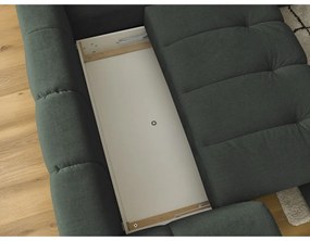 Зелен сгъваем/с място за съхранение ъглов диван (десен ъгъл/L форма) Fuji – Bobochic Paris