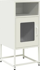 853415 vidaXL Нощно шкафче бяло 36x39x78 cm Студено валцувана стомана