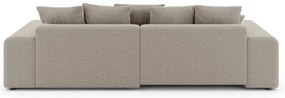 Бежов разтегателен ъглов диван с място за съхранение (променлив) Luma – Ropez
