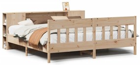 3323170 vidaXL Легло с етажерка за книги, без матрак, 200x200 см, бор масив