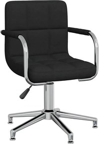 334735 vidaXL Въртящ се офис стол, черен, текстил