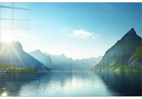 Картина върху стъкло 70x50 cm Fjord - Wallity