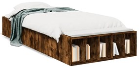 3280612 vidaXL Рамка за легло, опушен дъб, 90x200 см, инженерно дърво