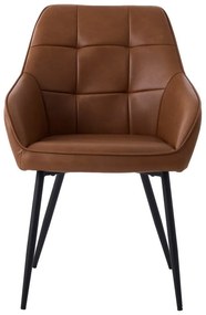 Кафяви тапицирани трапезни столове в комплект с подлакътници 2 бр. Nolan Square – Unique Furniture