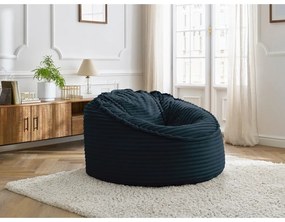 Тъмносин пуф от рипсено кадифе Socrate – Bobochic Paris