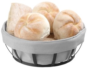Черно-сива кошница за хляб с текстилна подплата, ø 22 cm - Hendi