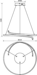 Полилей OMICRON LED, черен, 38W, 3000-4000-6000K
