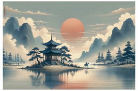 Картина на платно – Японски храм и езеро
