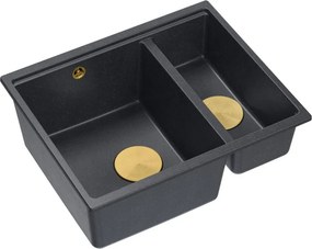 гранитна мивка Logan 150 Black Metallic