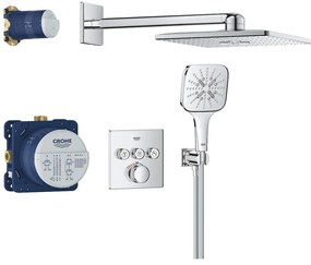 Grohtherm SmartControl Concealed shower system with Rainshower SmartActive 310 Cube