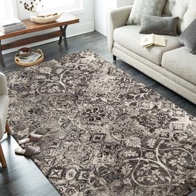 Луксозен бежово-кафяв килим с качествена изработка Ширина: 120 см | Дължина: 170 см