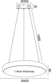 таванна светлина Mode LED-бял-Диаметър: 60 См.