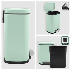 Стоманено кошче за боклук с педал в цвят мента 5 l Akira – Spirella